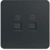 WGDT2RJRJ5KB - KNIGHT BLACK - Ổ CẮM ĐIỆN THOẠI + MẠNG DATA