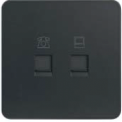 WGDT2RJRJ5KB - KNIGHT BLACK - Ổ CẮM ĐIỆN THOẠI + MẠNG DATA